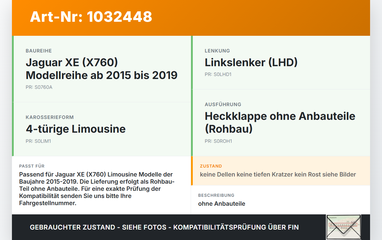 Jaguar XE X760 15-19 Lim Heckklappe Kofferraumdeckel Jaguar XE X760 15-19 26.08.2018 gebraucht Vorschau 3
