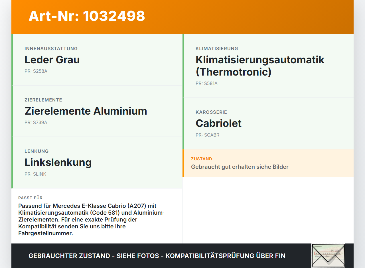 Mercedes A207 E250 10-13 Luftdusche Luftdüse Mitte Mercedes A207 E250 10-13 31.08.2010 A2078300054 gebraucht Vorschau 3