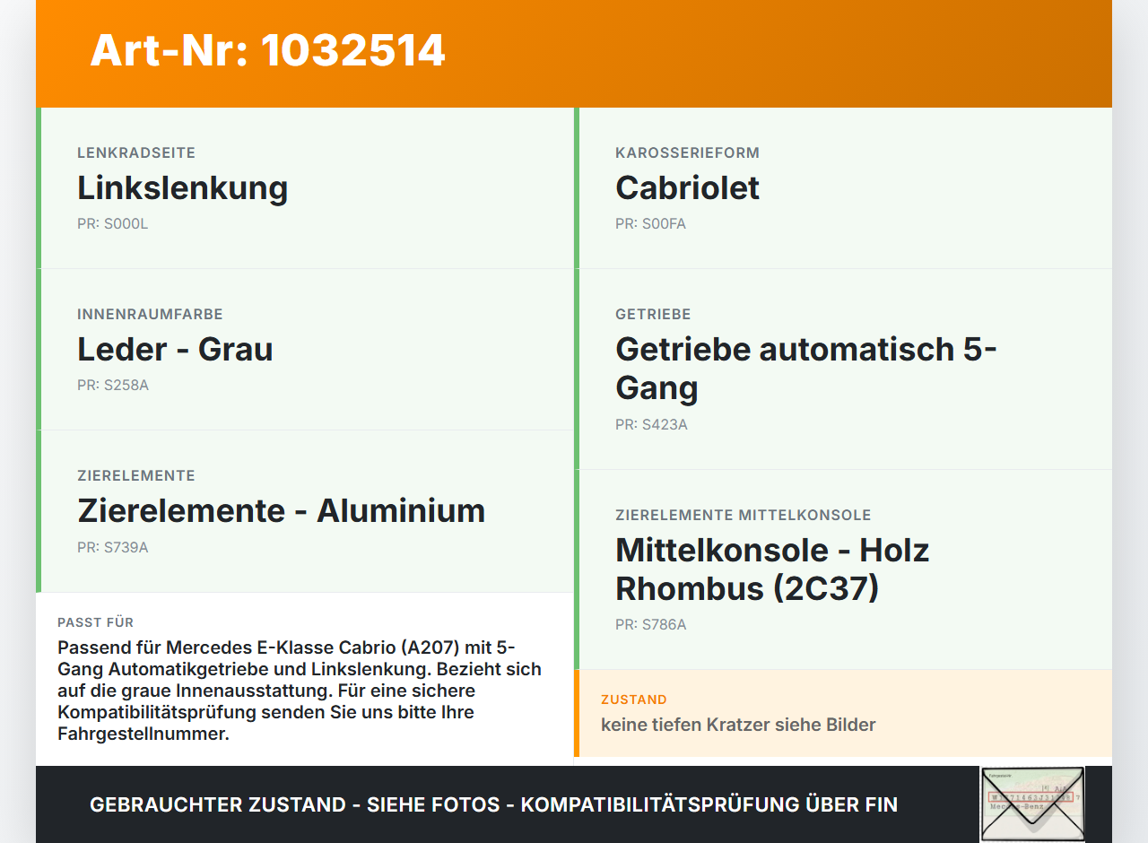 Mercedes A207 E250 10-13 Blende Innen Einbaurahmen für Schaltkulisse Mercedes A207 E250 10-13 31.08.2010... Vorschau 3