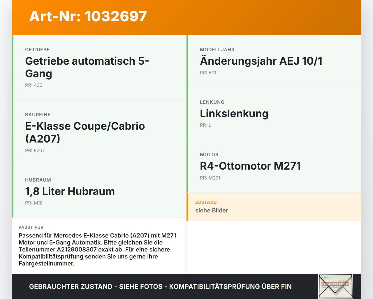 Mercedes A207 E250 10-13 CGI 1,8 150KW Sicherungskasten Zentralelektrik Mercedes A207 E250 10-13 31.08.2010... Vorschau 3