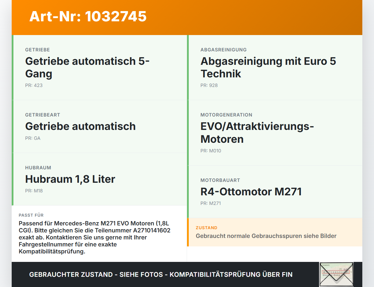 Mercedes A207 E250 10-13 CGI 1,8 150KW M271 Ölwanne Motorwanne Mercedes A207 E250 10-13 31.08.2010 A2710101713... Vorschau 3