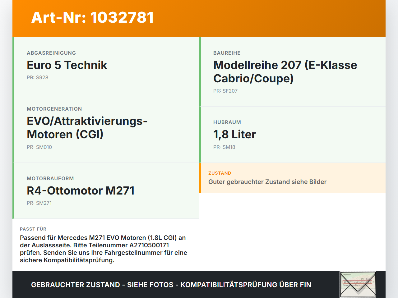 Mercedes A207 E250 10-13 CGI 1,8 150KW M271 Nockenwellenverstellung Verstellung für Nockenwelle Auslass Mercedes... Vorschau 3