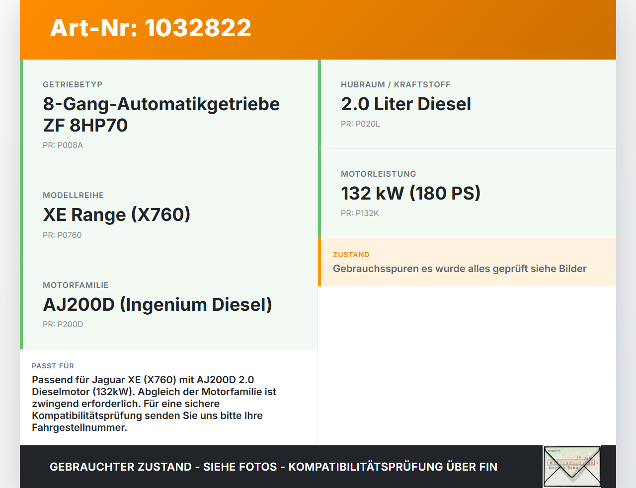 Jaguar XE X760 15-19 2,0d 132KW AJ200D Zentralventil Nockenwellenverstellung Steuerventil Jaguar XE X760 15-19... Vorschau 3