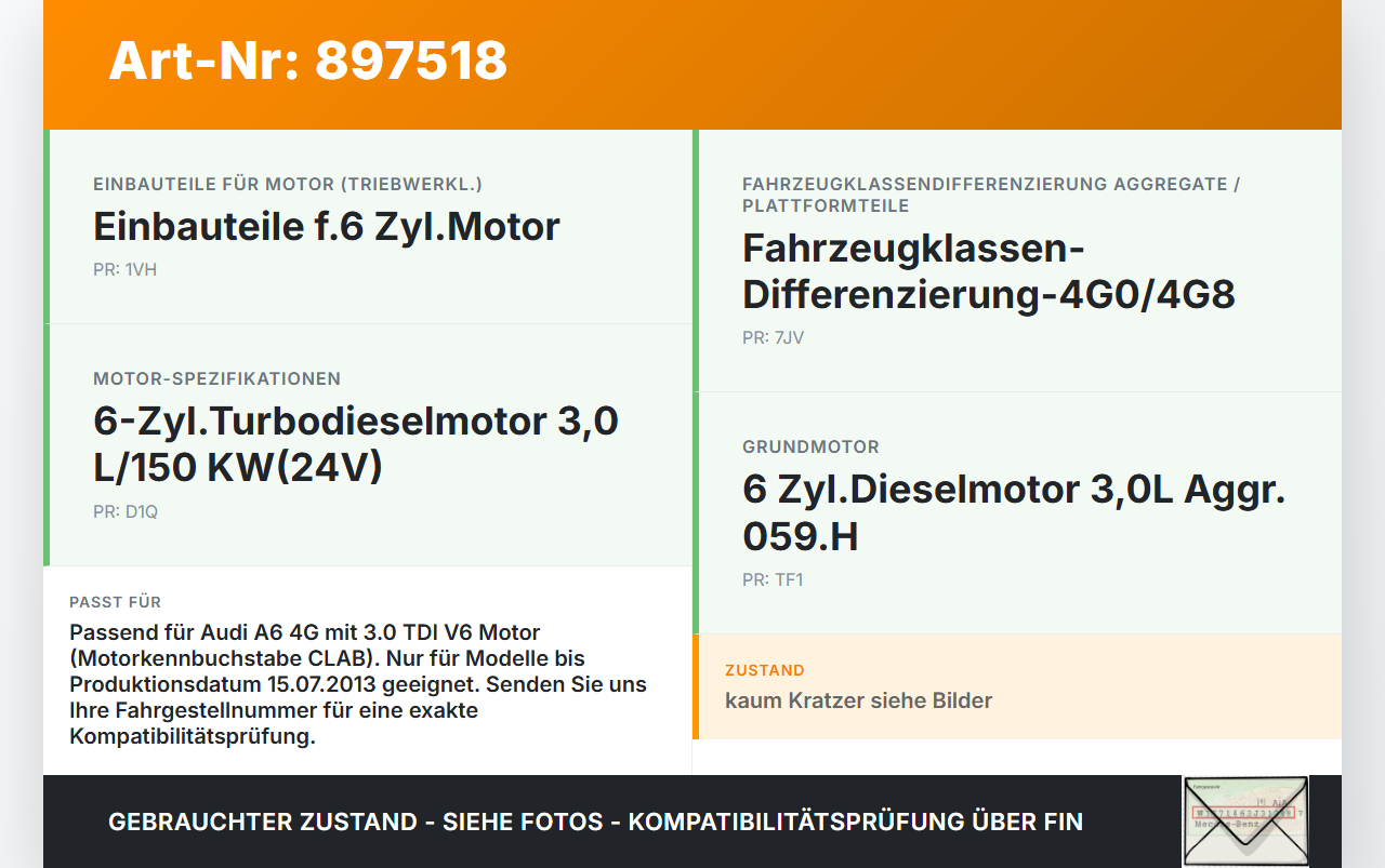 Audi A6 C7 4G 10-14 TDI 3,0 150KW CLAB Abdeckung für Motor Deckel Motorabdeckung Audi A6 C7 4G 10-14 25.10.2011... Vorschau 3