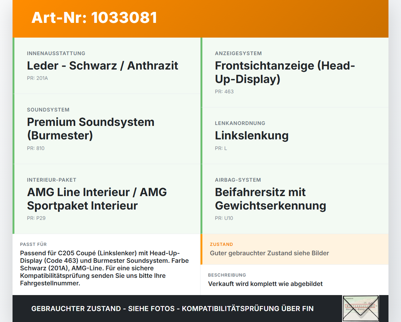Mercedes C205 C400 15-18 Armaturenbrett Panel komplett Mercedes C205 C400 15-18 04.05.2017 A2056804005 2058600002... Vorschau 3