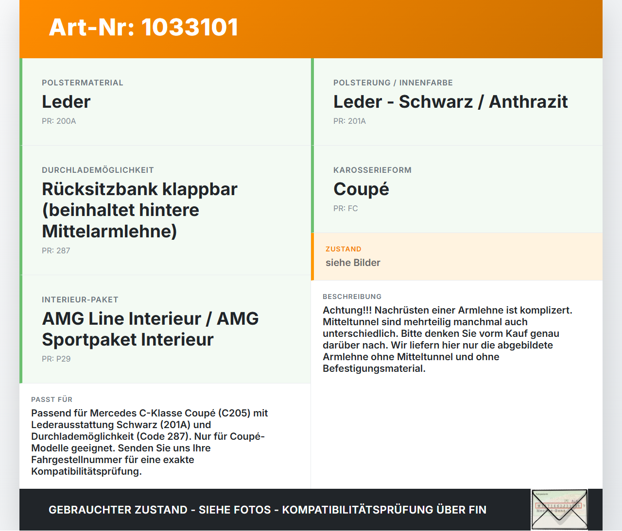 Mercedes C205 C400 15-18 Armlehne Mittelarmlehne Auflage mit für Rücksitzbank Mercedes C205 C400 15-18 04.05.2017... Vorschau 3