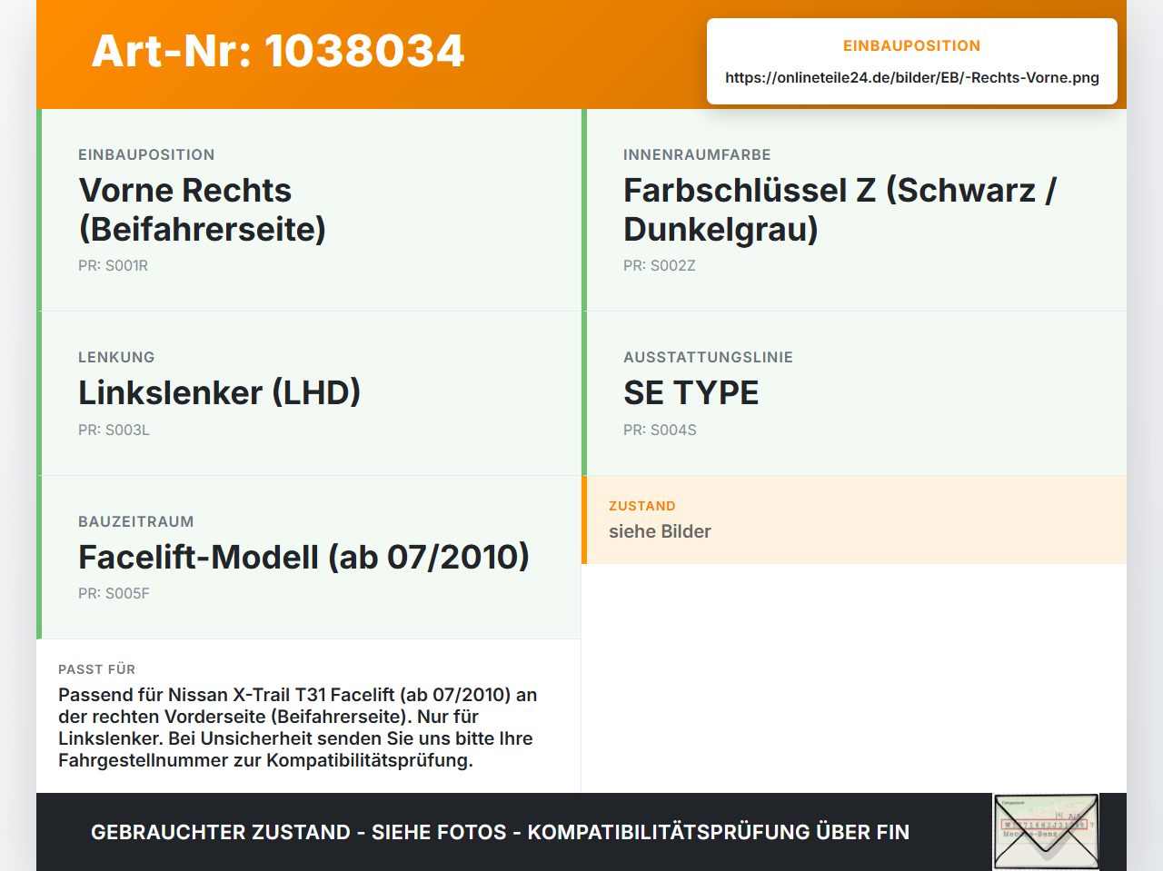 Nissan X-Trail T31 10-14 Fensterheberschalter Schalter Rechts Vorne Nissan X-Trail T31 10-14 21.09.2011 25411JG000... Vorschau 3
