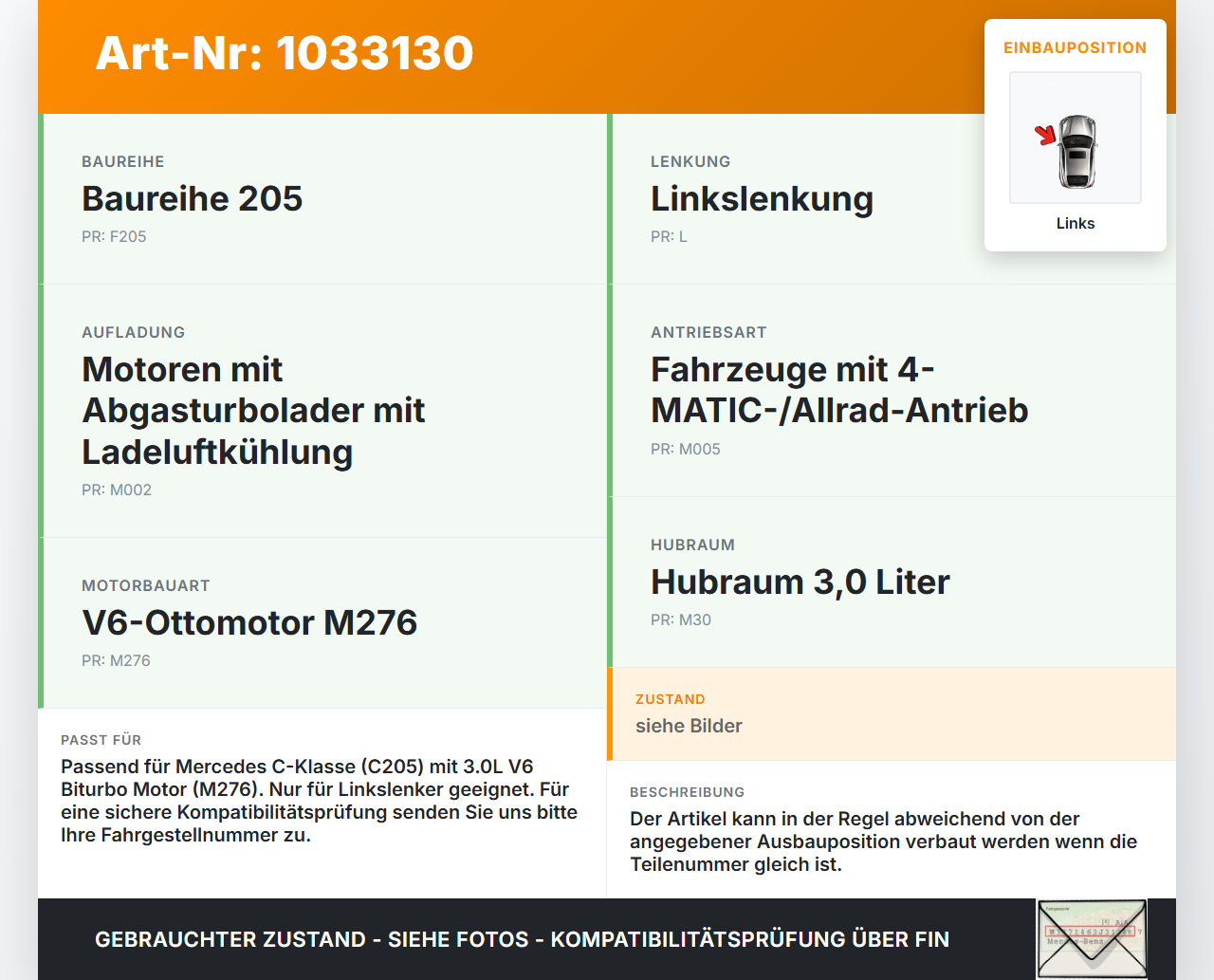 Mercedes C205 C400 15-18 3,0 245KW Ansaugrohr Luftschlauch Links Mercedes C205 C400 15-18 04.05.2017 A2760941391... Vorschau 3
