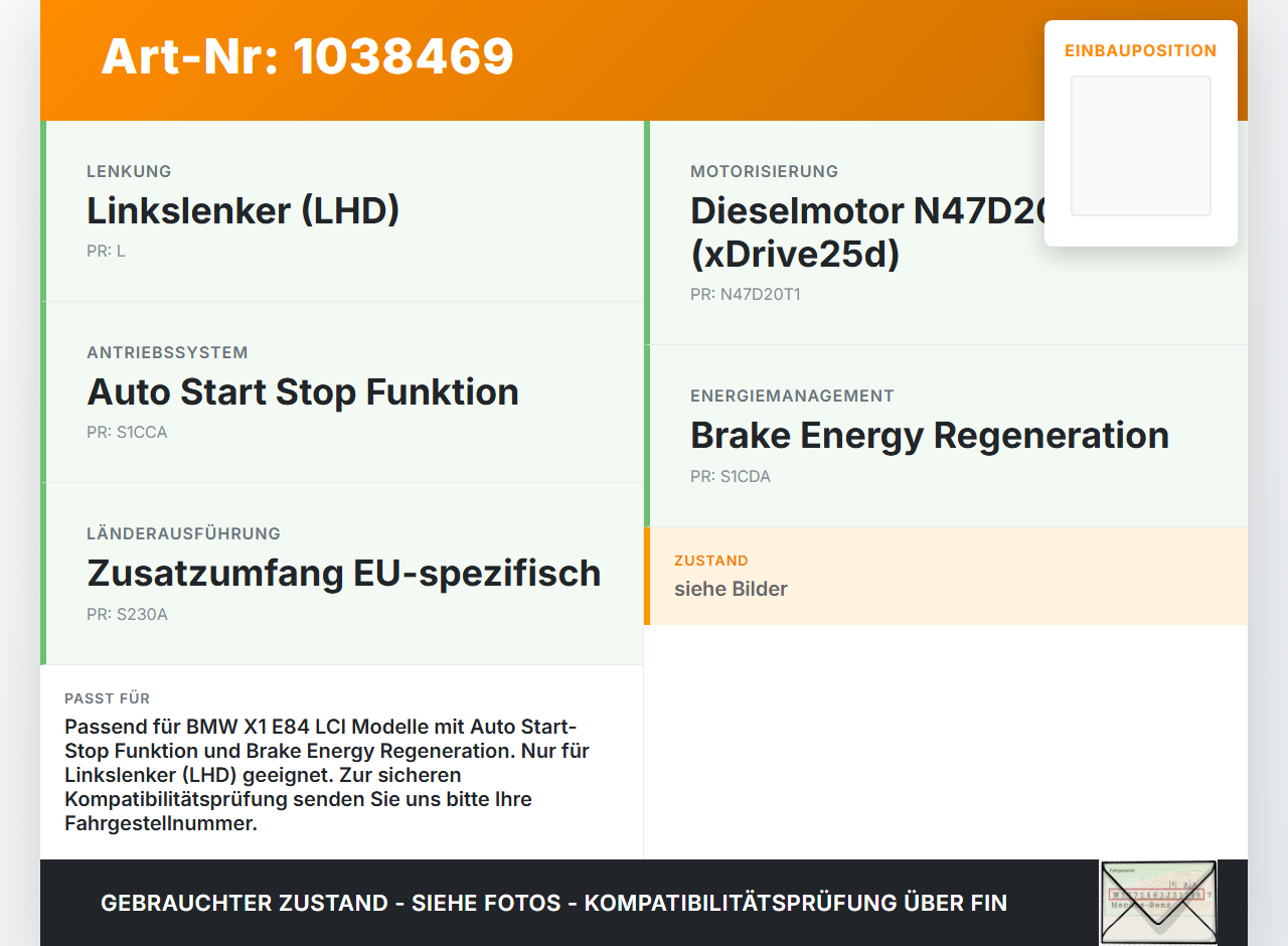BMW X1 E84 LCI 12-15 Batteriekabel Plus Sicherheitsbatterieklemme BMW X1 E84 LCI 12-15 29.10.2012 9217031... Vorschau 3