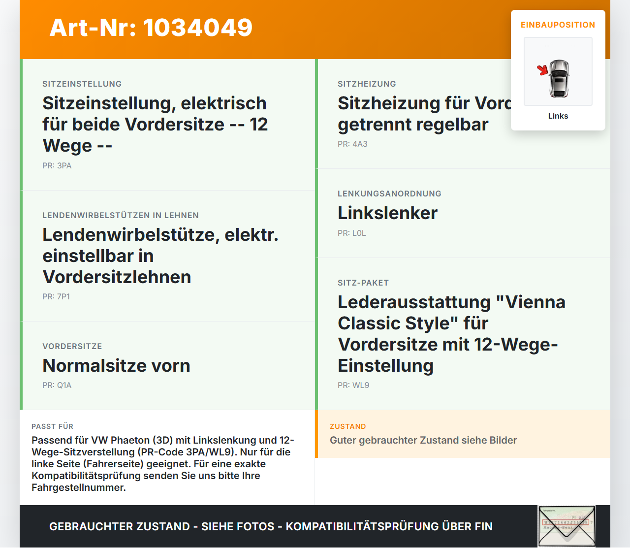 VW Phaeton 3D 10-16 Antrieb Sitzverstellung Stellmotor Höhenverstellung Links VW Phaeton 3D 10-16 15.12.2011... Vorschau 3
