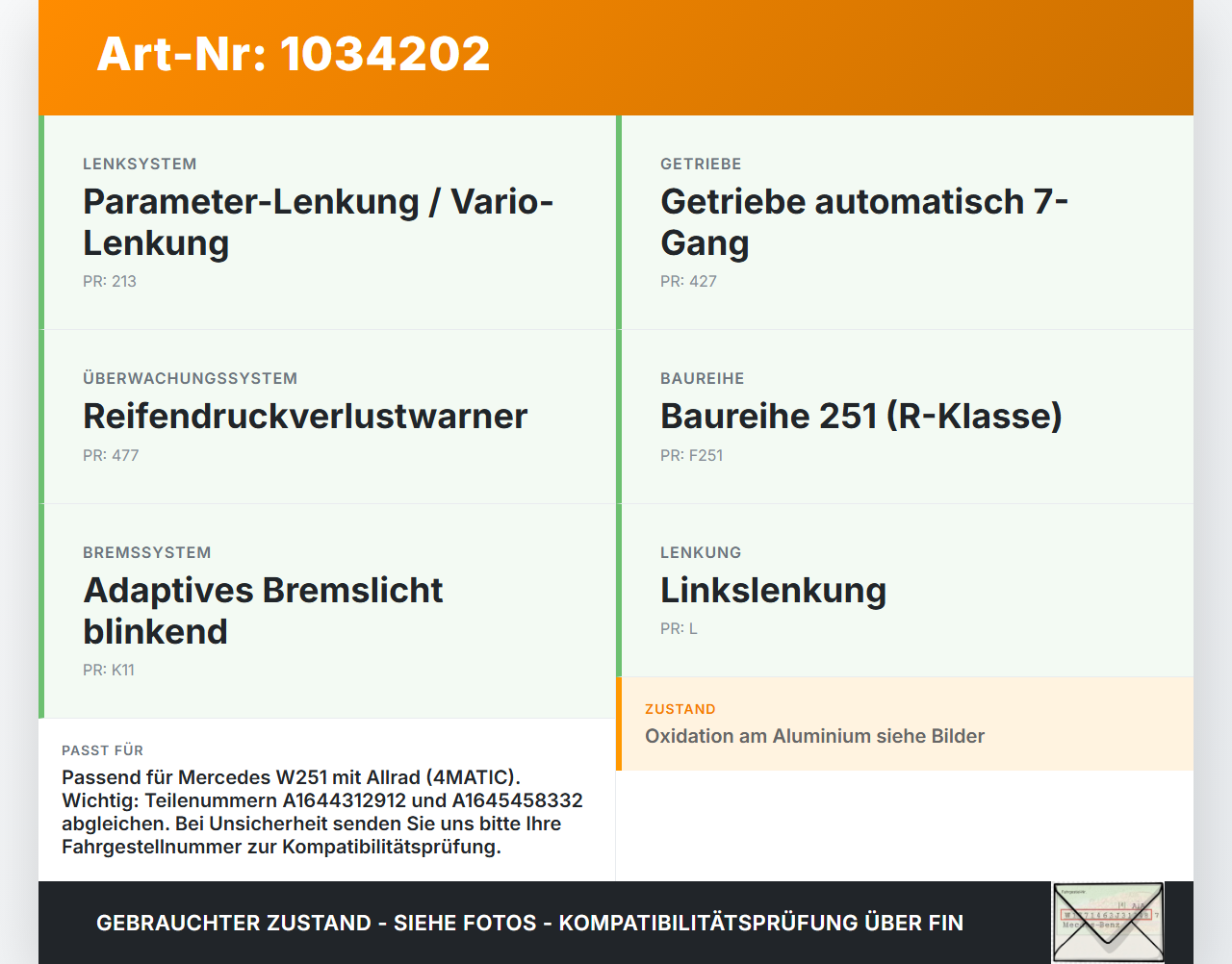 Mercedes W251 R350 10-13 ABS Steuergerät Aggregat Hydraulikblock Mercedes W251 R350 10-13 29.03.2011 A1644312912... Vorschau 3