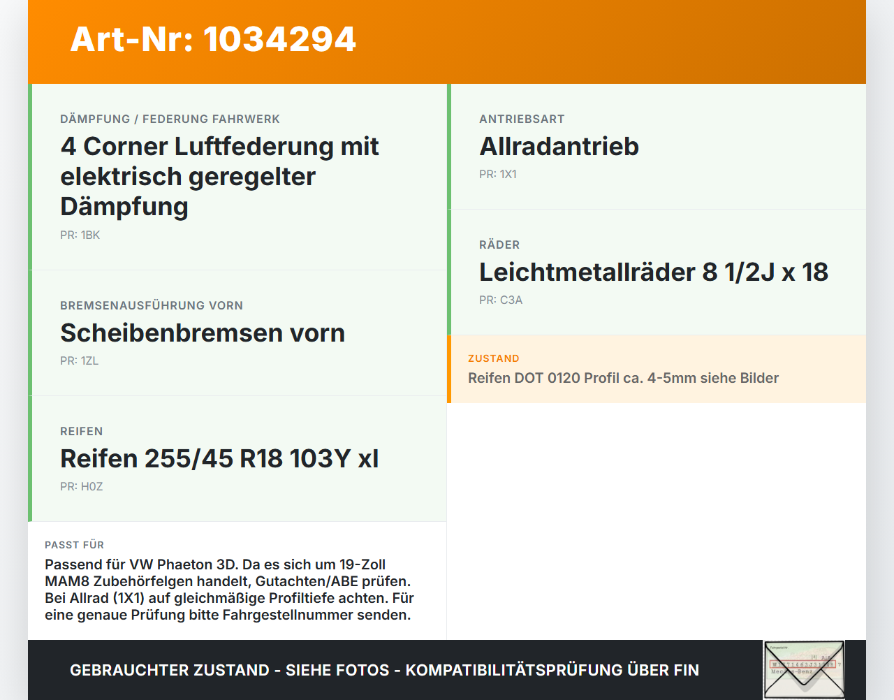 VW Phaeton 3D 10-16 4 x Kompletträder Aluminiumfelge Sommerreifen 245/45R19 5X112 VW Phaeton 3D 10-16 15.12.2011... Vorschau 3