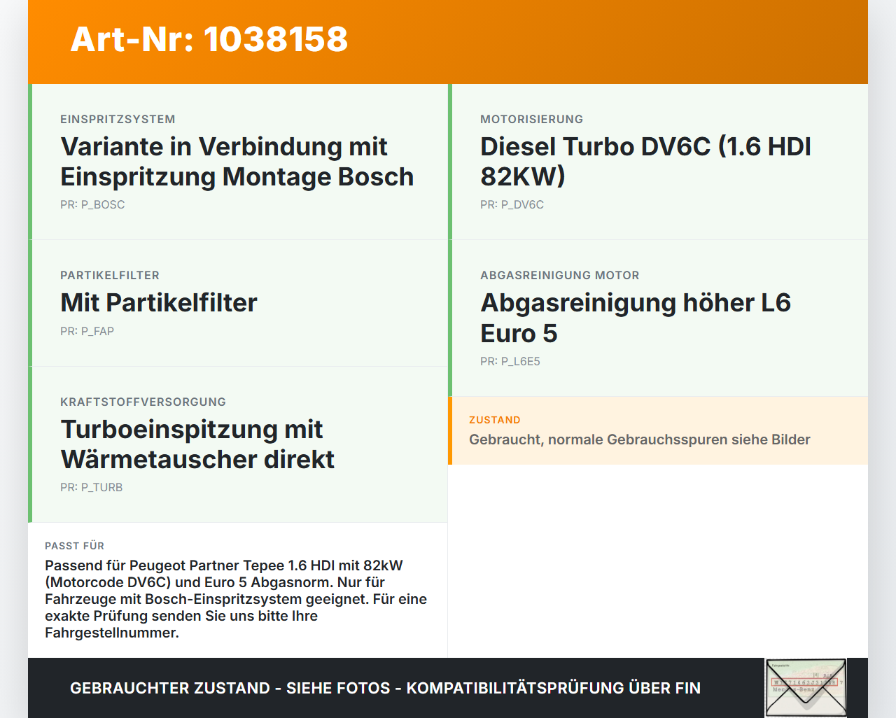 Peugeot Partner Tepee 08-12 HDI 1,6 82KW DV6C Turbolader Turbo Abgasturbolader Peugeot Partner Tepee 08-12... Vorschau 3