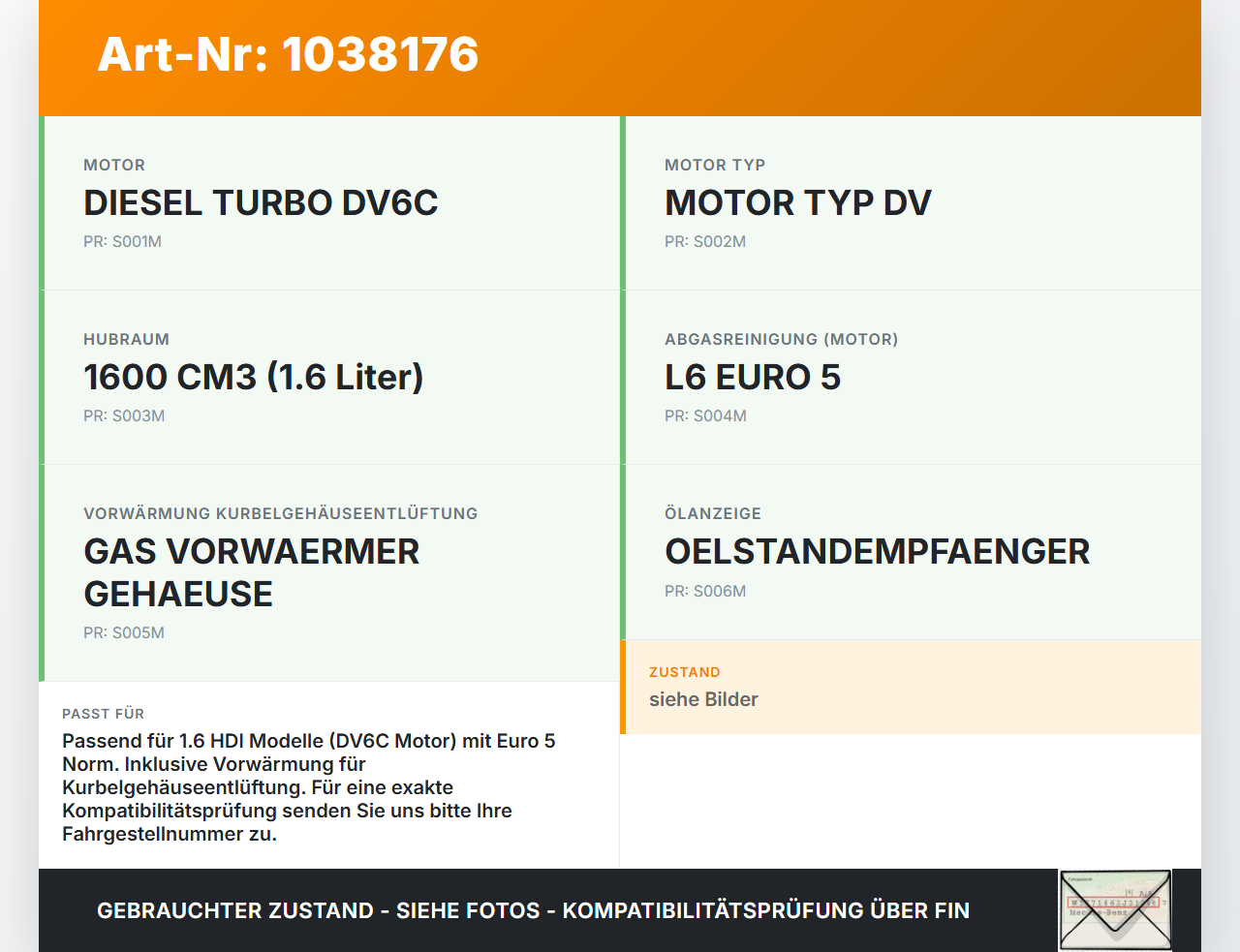 Peugeot Partner Tepee 08-12 HDI 1,6 82KW DV6C Ölfiltergehäuse Ölfilter Gehause Halter Peugeot Partner Tepee 08-12... Vorschau 3
