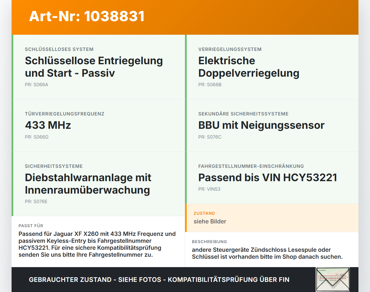 Jaguar XF X260 15-20 Steuergerät Zentralverriegelung Komfortmodul 433MHz Jaguar XF X260 15-20 20.06.2017 T2H13554... Vorschau 3
