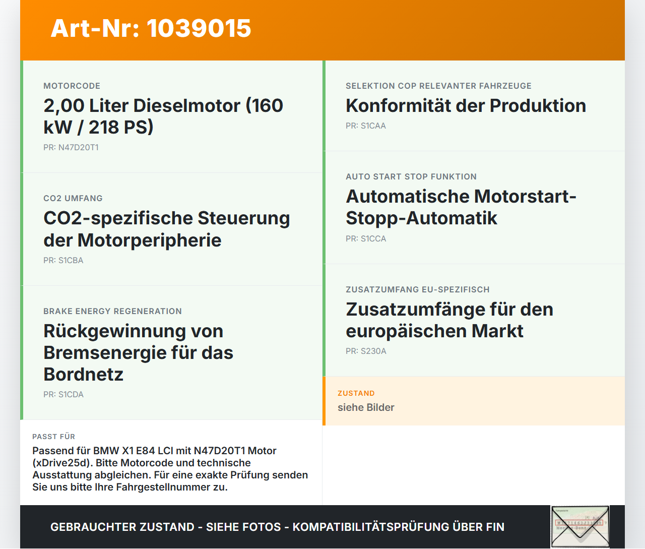 BMW X1 E84 LCI 12-15 2,0d 160KW Verstellung Stellmotor Regelklappe Ansaugbrücke BMW X1 E84 LCI 12-15 29.10.2012... Vorschau 3
