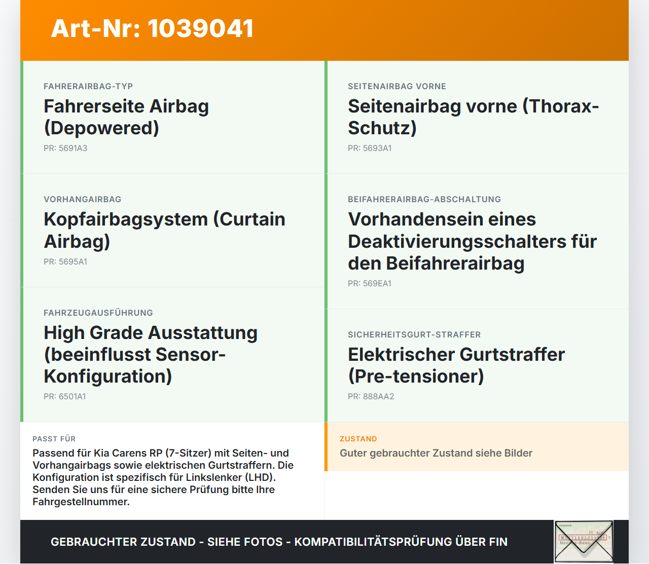 KIA Carens RP IV 13-19 Steuergerät Airbag Airbagsteuergerät KIA Carens RP IV 13-19 29.08.2014 95910A4300... Vorschau 3