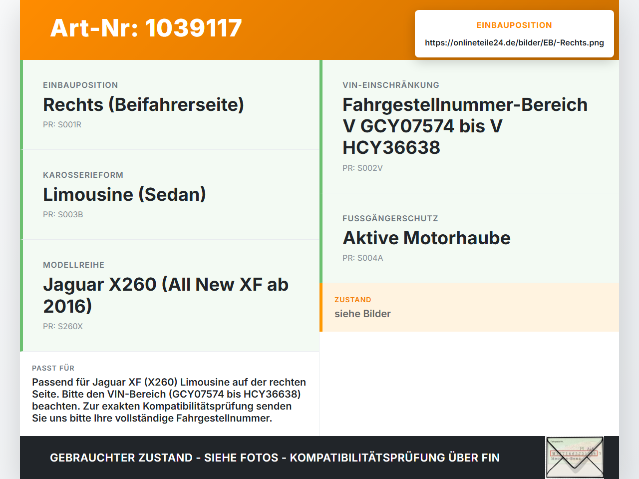Jaguar XF X260 15-20 Fronthalter Träger Verbinder Rechts Jaguar XF X260 15-20 20.06.2017 T2H19261 GX73-8K336-AD... Vorschau 3