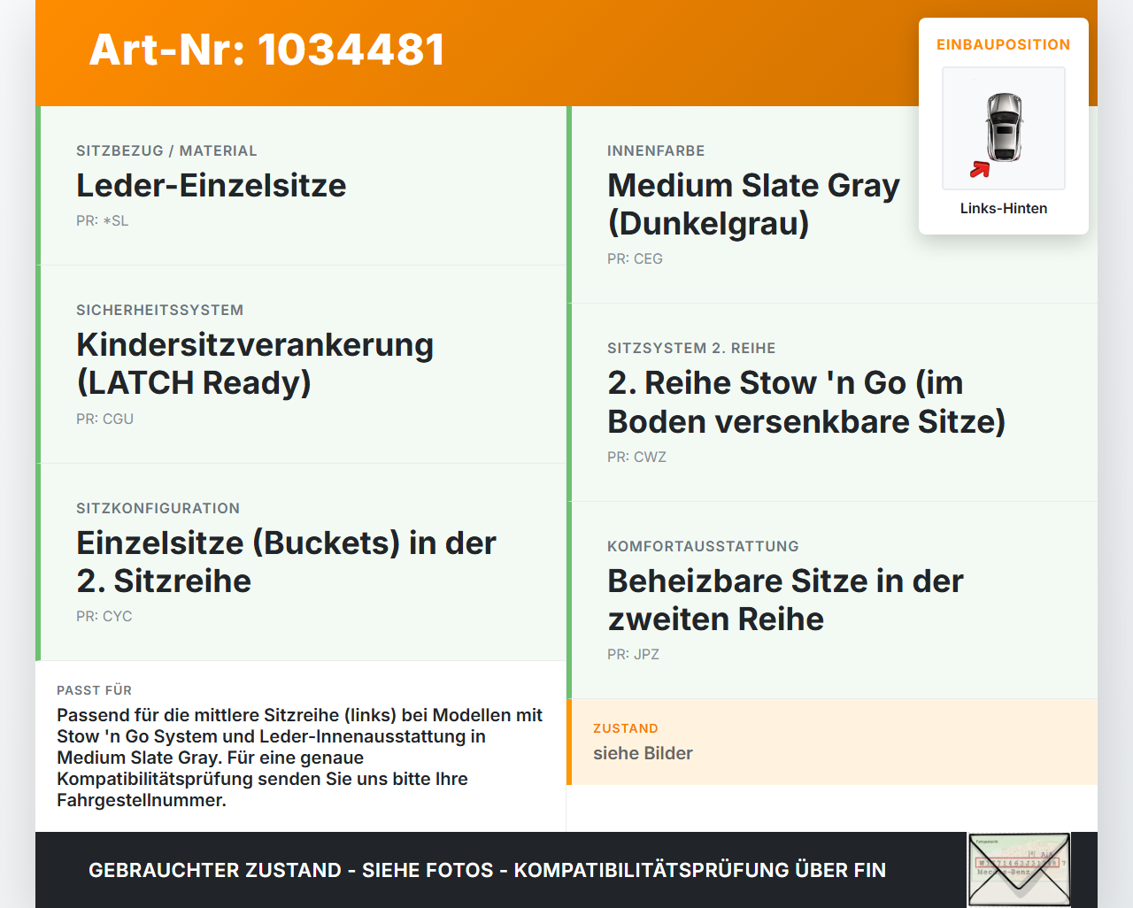 Chrysler Grand Voyager V 08-10 Gurtschloss Links Hinten mittlere Reihe Chrysler Grand Voyager V 08-10 01.01.2008... Vorschau 3