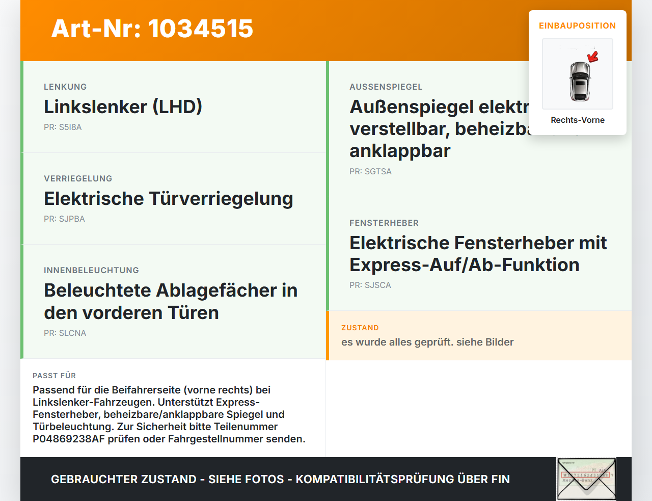 Chrysler Grand Voyager V 08-10 Kabelbaum für Tür und Fensterheber Rechts Vorne Chrysler Grand Voyager V 08-10... Vorschau 3