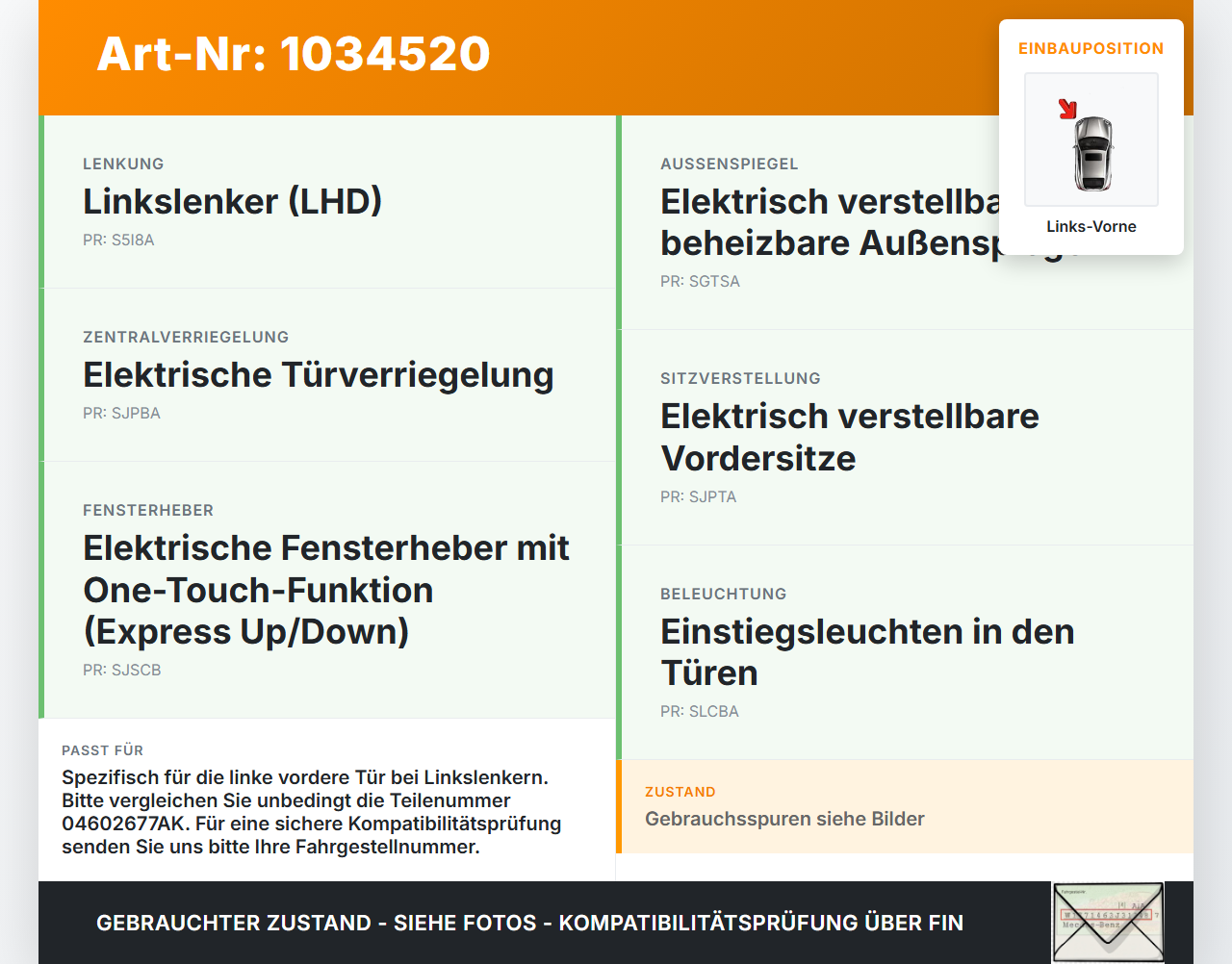 Chrysler Grand Voyager V 08-10 Steuergerät ECU Modul SG Türsteuergerät Links Vorne Chrysler Grand Voyager V 08-10... Vorschau 3