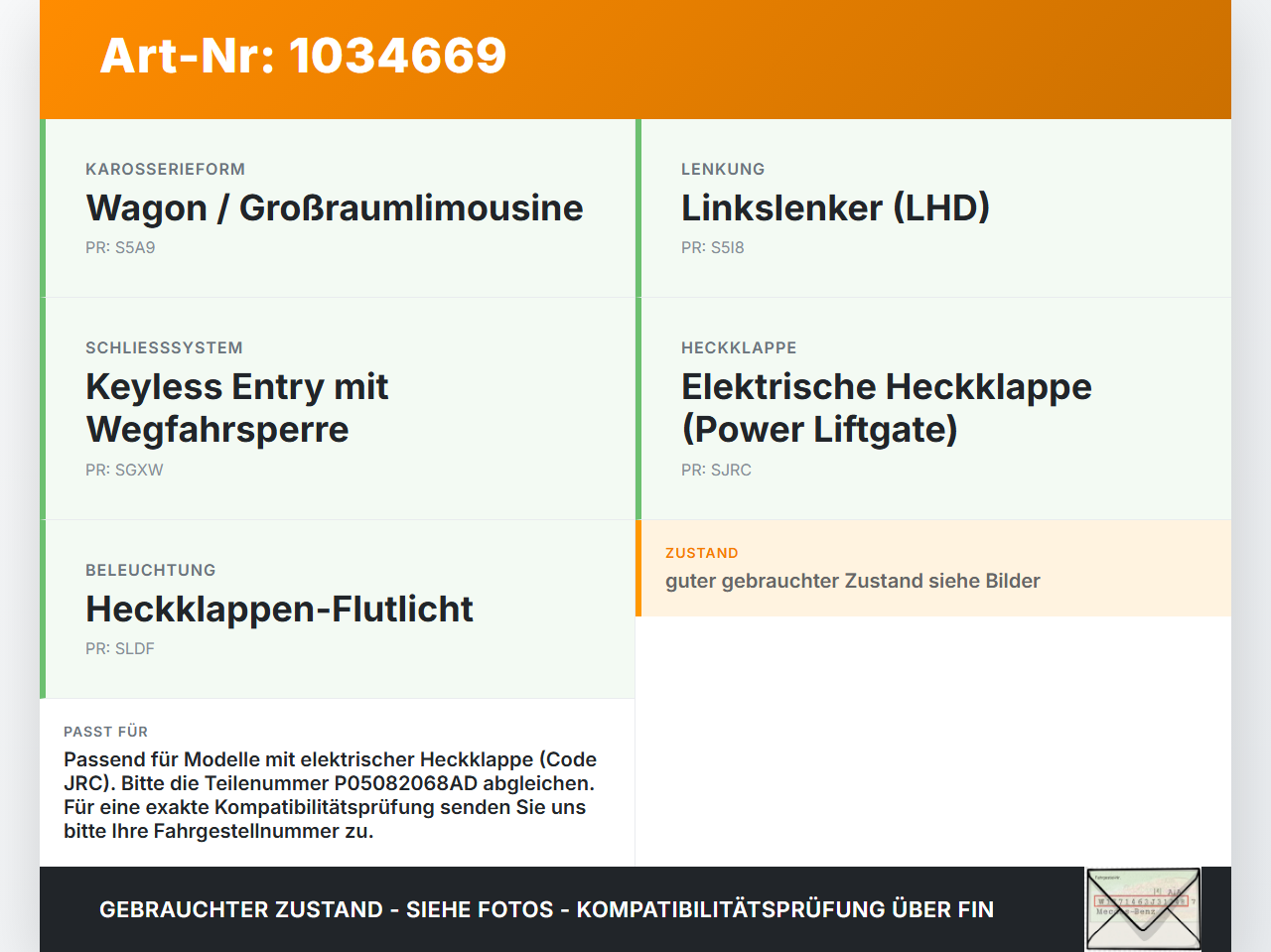 Chrysler Grand Voyager V 08-10 Steuergerät ECU Modul SG für Elektrische Heckklappe Chrysler Grand Voyager V 08-10... Vorschau 3