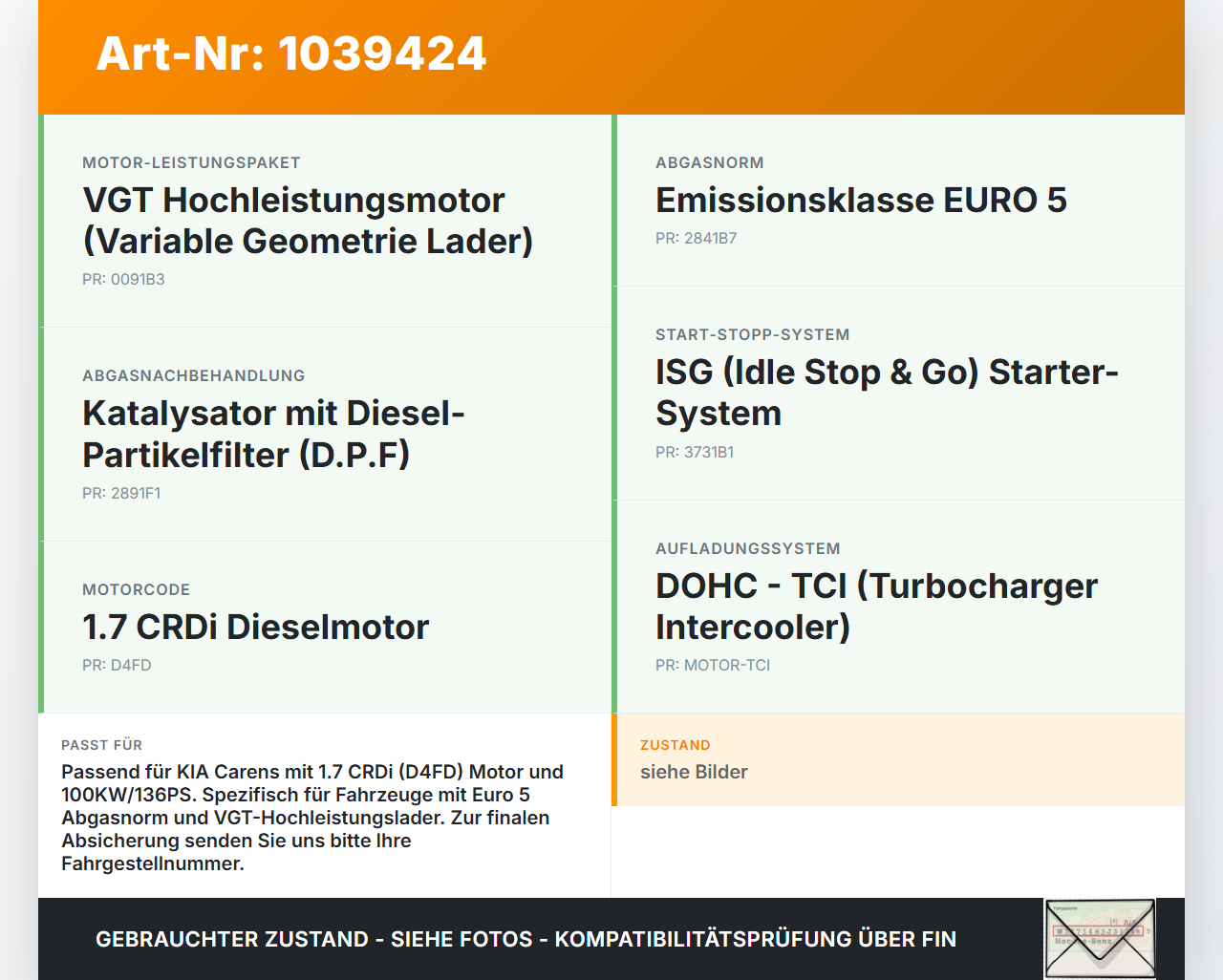 KIA Carens RP IV 13-19 CRDi 1,7 100KW D4FD Turbolader Turbo Abgasturbolader KIA Carens RP IV 13-19 29.08.2014... Vorschau 3