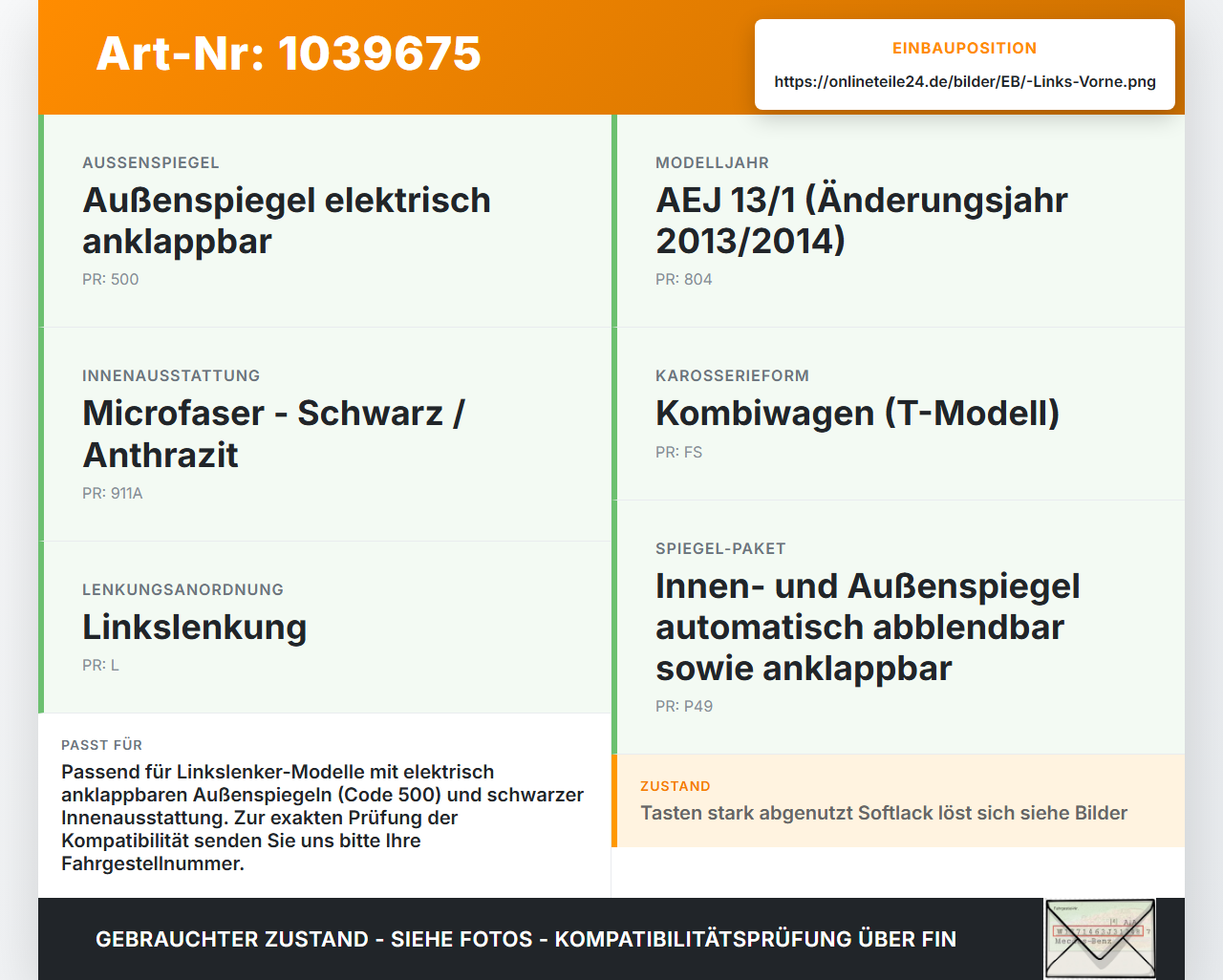 Mercedes W204 S204 C250 07-14 Kombi Fensterheberschalter Schalter Links Vorne Mercedes W204 S204 C250 07-14... Vorschau 3