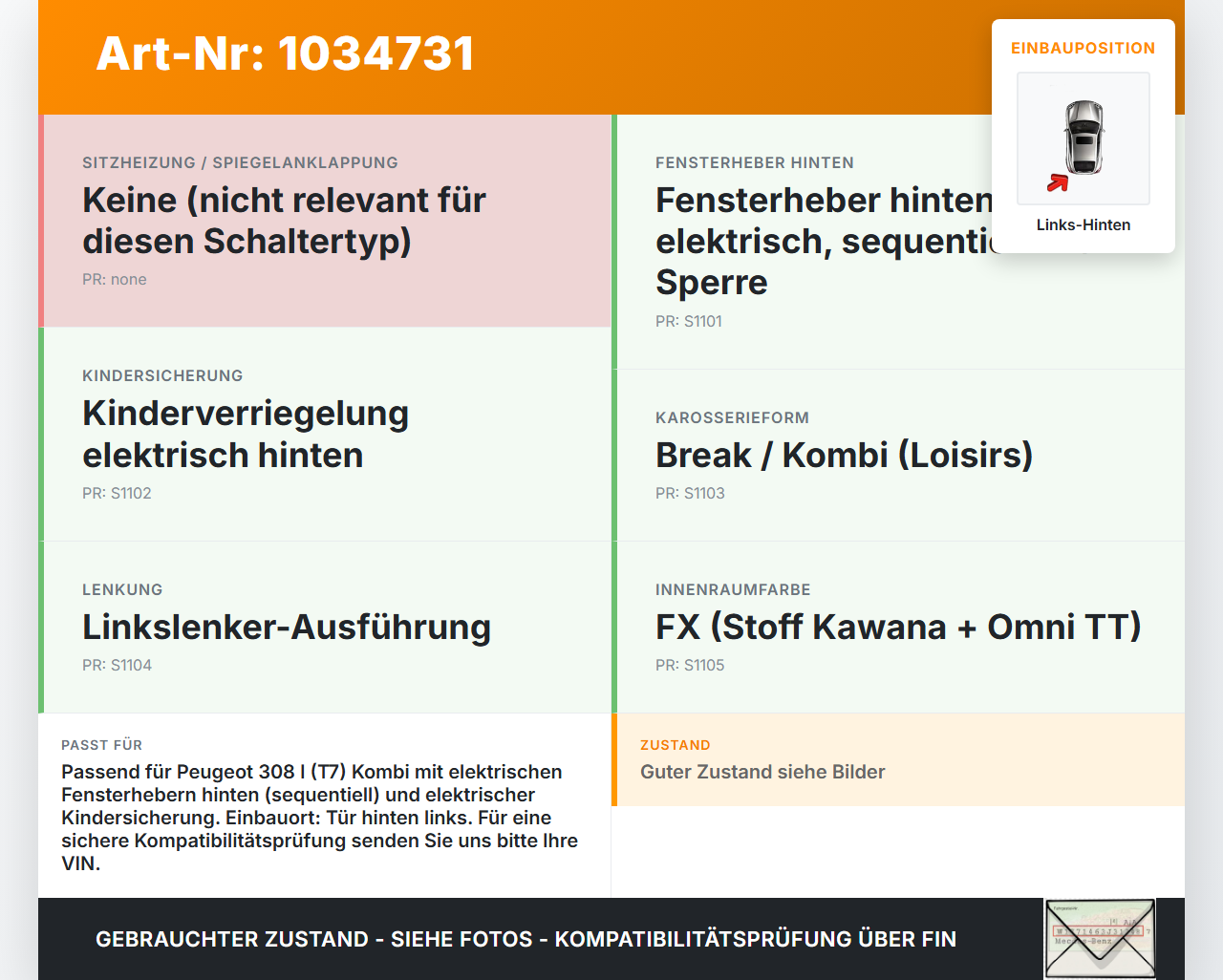 Peugeot 308 I T7 07-11 Kombi Fensterheberschalter Schalter Links Hinten Peugeot 308 I T7 07-11 30.09.2008 gebraucht Vorschau 3