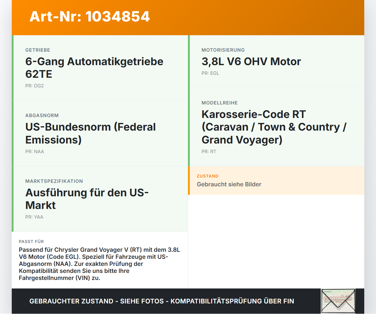 Chrysler Grand Voyager V 08-10 3,8 142KW Abgasleitung AGR Rohr Leitung Chrysler Grand Voyager V 08-10 01.01.2008... Vorschau 3