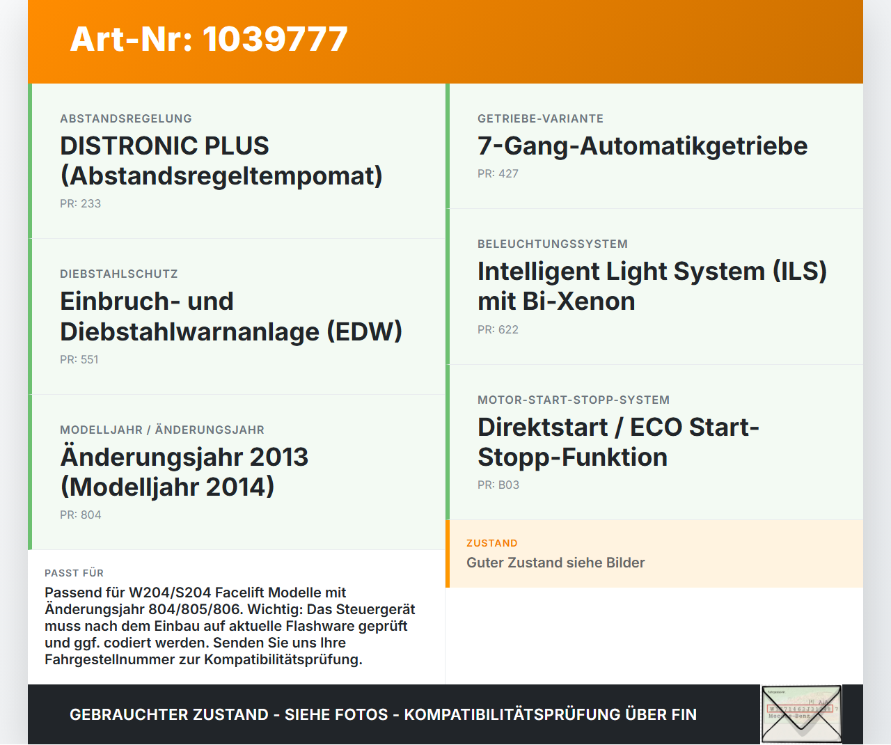 Mercedes W204 S204 C250 07-14 CDI 2,2 150KW Sicherungskasten Zentralelektrik Mercedes W204 S204 C250 07-14... Vorschau 3