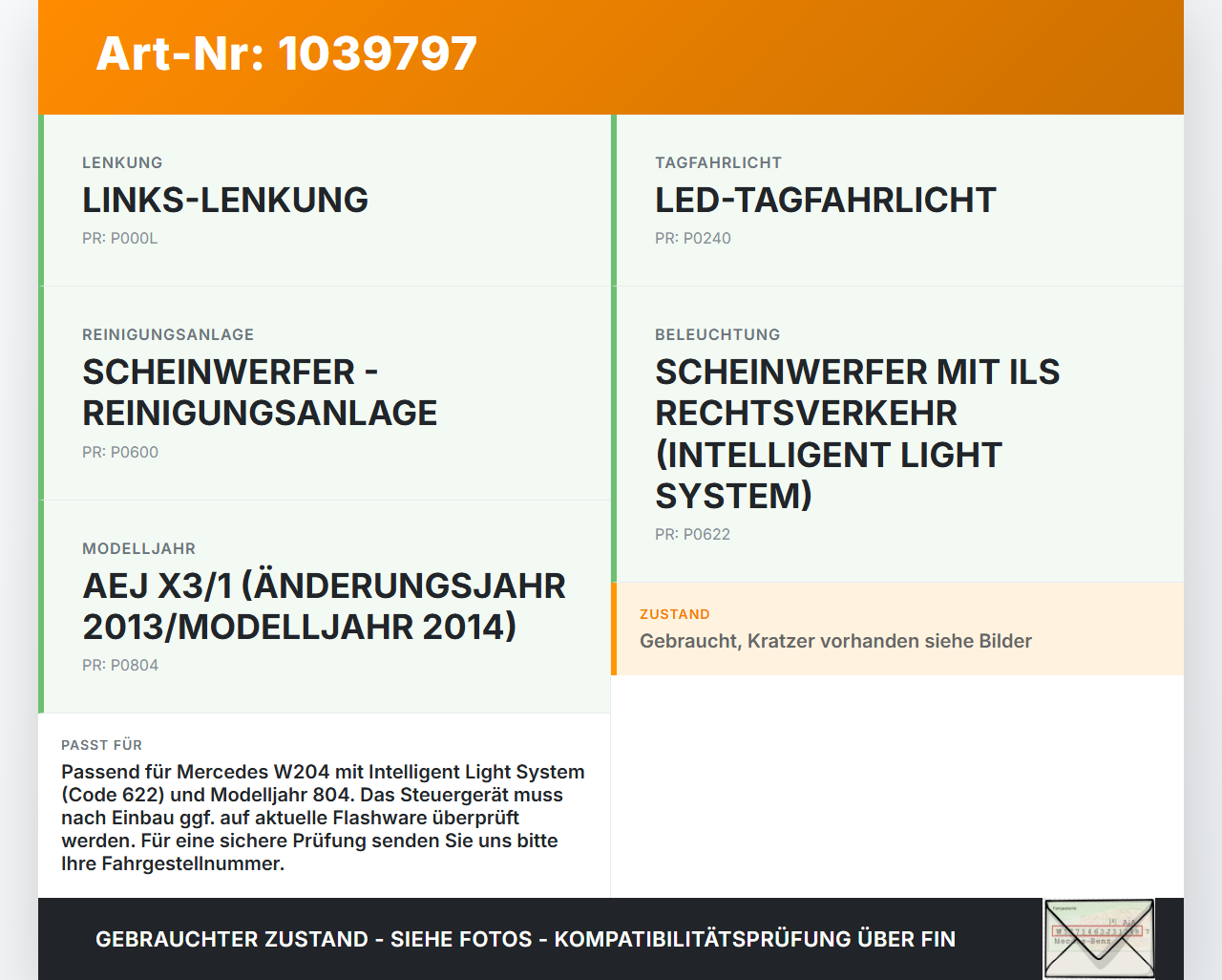 Mercedes W204 S204 C250 07-14 Steuergerät ECU Modul für Scheinwerfer Lichtsensor Mercedes W204 S204 C250 07-14... Vorschau 3