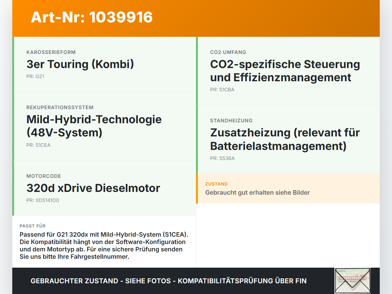 BMW G21 320dx 3er 19-22 Steuergerät ECU Modul BMS Batteriemanagement HBPO BMW G21 320dx 3er 19-22 17.09.2020... Vorschau 3