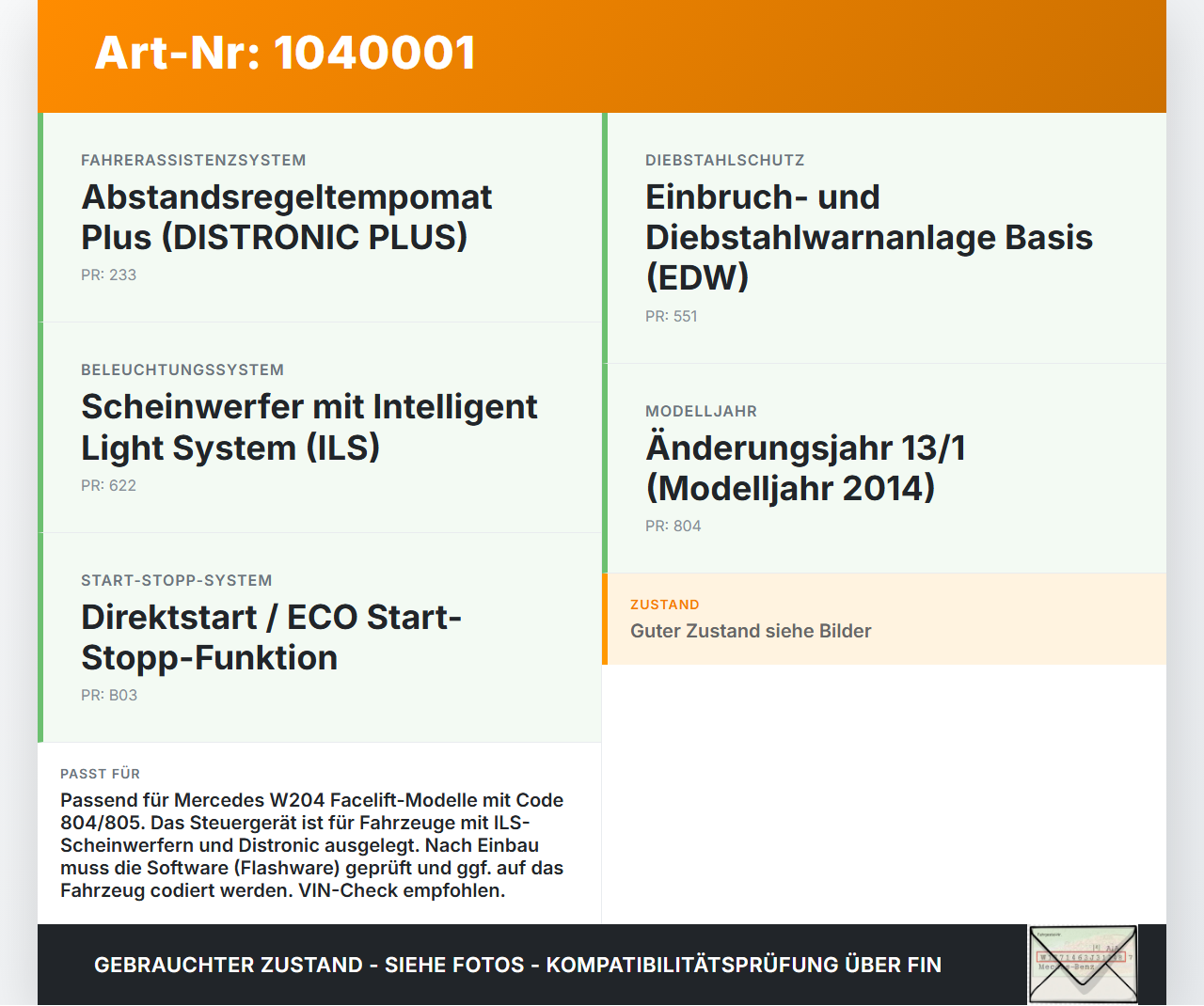 Mercedes W204 S204 C250 07-14 Sicherungskasten Steuergerät SAM und Zentralelektrik Mercedes W204 S204 C250 07-14... Vorschau 3