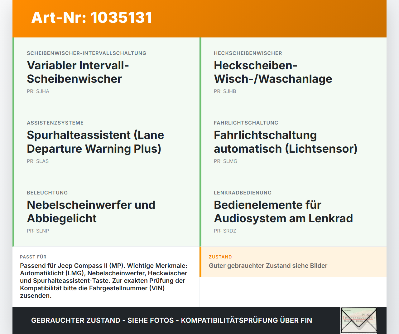 Jeep Compass II 17-21 Lenkstockschalter Blinker Wischer Kombischalter Jeep Compass II 17-21 12.03.2019 6BZ85LXHAA... Vorschau 3