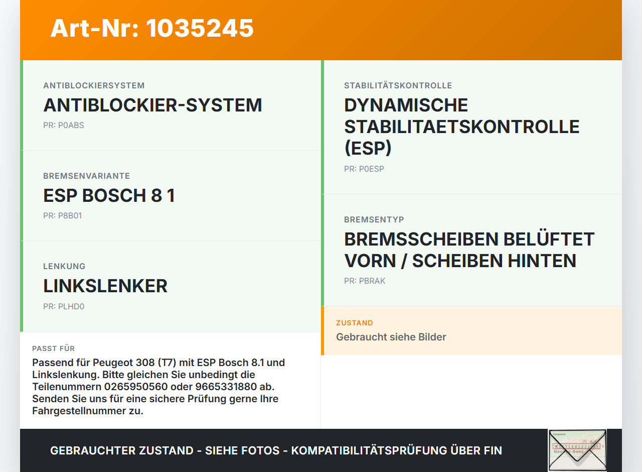 Peugeot 308 I T7 07-11 ABS Steuergerät Aggregat Hydraulikblock Peugeot 308 I T7 07-11 30.09.2008 0265950560... Vorschau 3