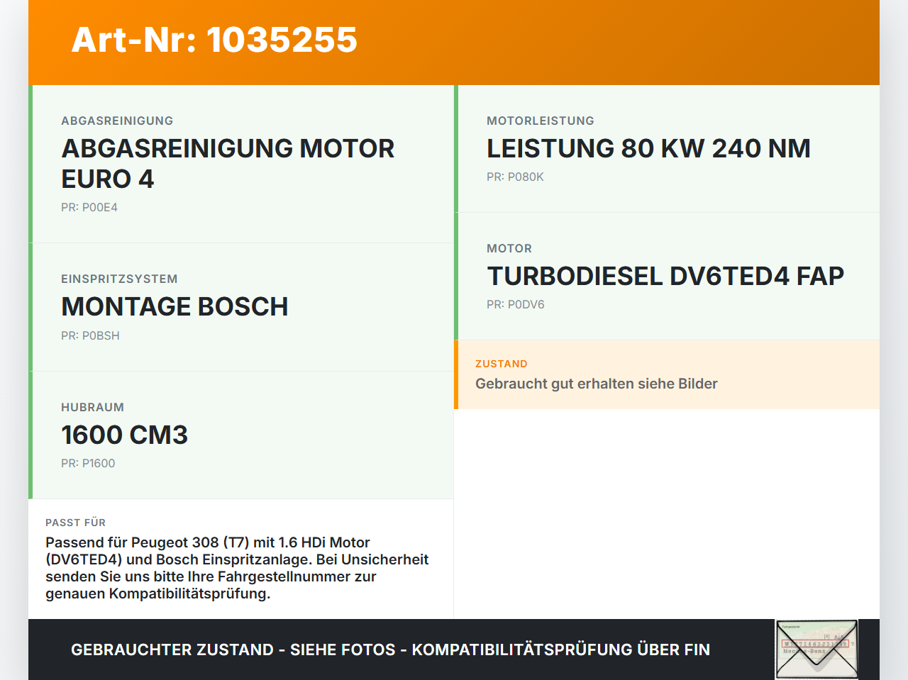 Peugeot 308 I T7 07-11 1,6 80KW Railsensor Drucksensor Peugeot 308 I T7 07-11 30.09.2008 3CRS0000 gebraucht Vorschau 3