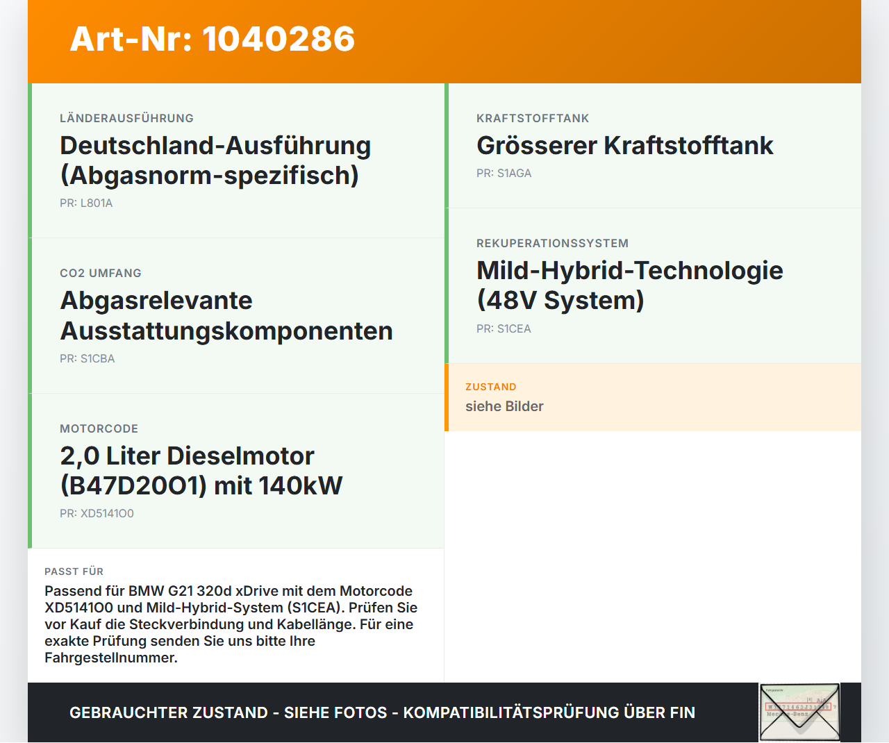 BMW G21 320dx 3er 19-22 2,0d 140KW Sensor Abgastemperatursensor Abgassonde BMW G21 320dx 3er 19-22 17.09.2020... Vorschau 3