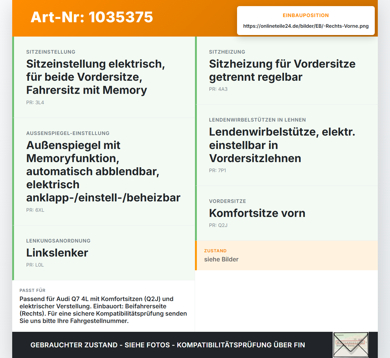 Audi Q7 4L 09-15 Steuergerät ECU Modul Sitzsteuergerät Rechts Vorne Audi Q7 4L 09-15 22.10.2012 4L0959339C 28333463... Vorschau 3