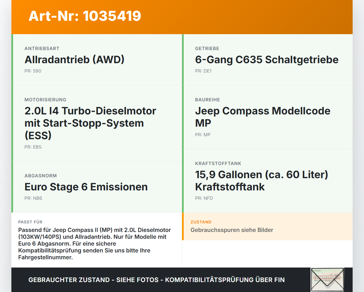 Jeep Compass II 17-21 2,0 103KW Rücklauf Leitung Kraftstoffleitung Rücklaufleitung Jeep Compass II 17-21 12.03.2019... Vorschau 3