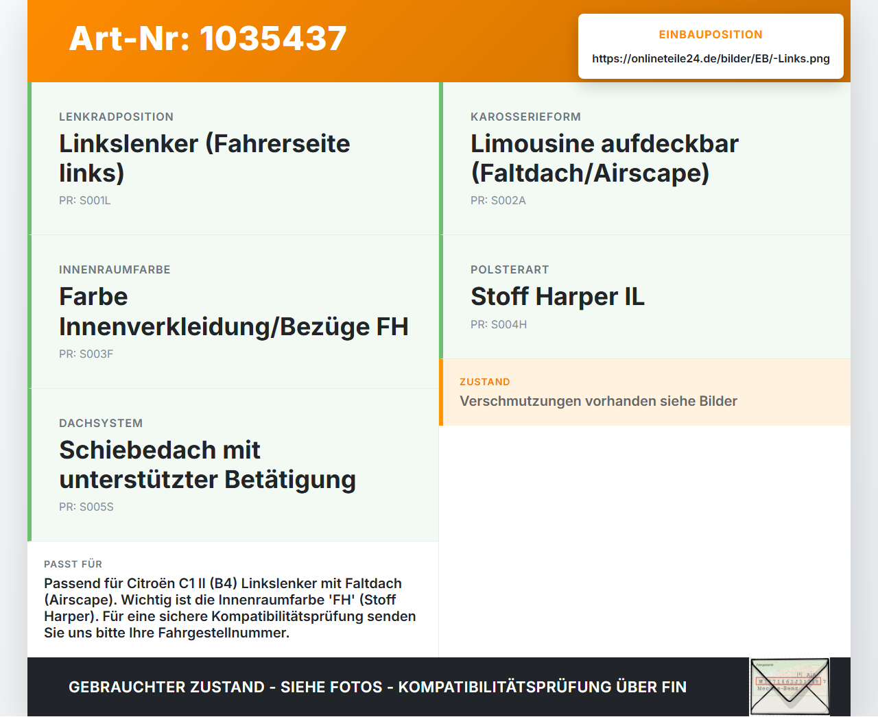 Citroen C1 II 14-18 Sonnenblende Links für Fahrer Citroen C1 II 14-18 01.01.2018 gebraucht Vorschau 3