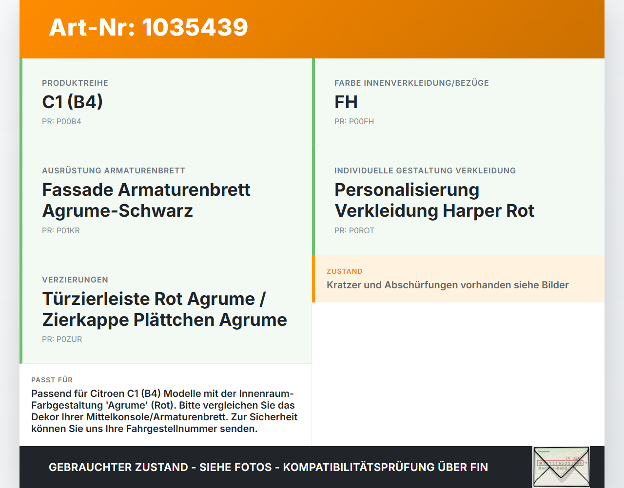 Citroen C1 II 14-18 Becherhalter Getränkehalter Rot Citroen C1 II 14-18 01.01.2018 1388681X gebraucht Vorschau 3