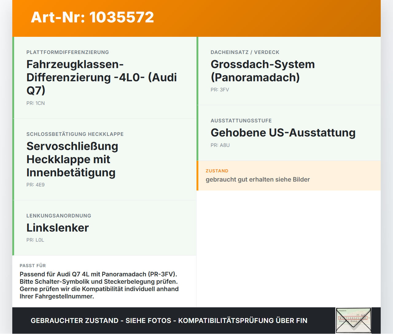 Audi Q7 4L 09-15 Schalter Taster für Verdeck Audi Q7 4L 09-15 22.10.2012 4L1959831 gebraucht Vorschau 3