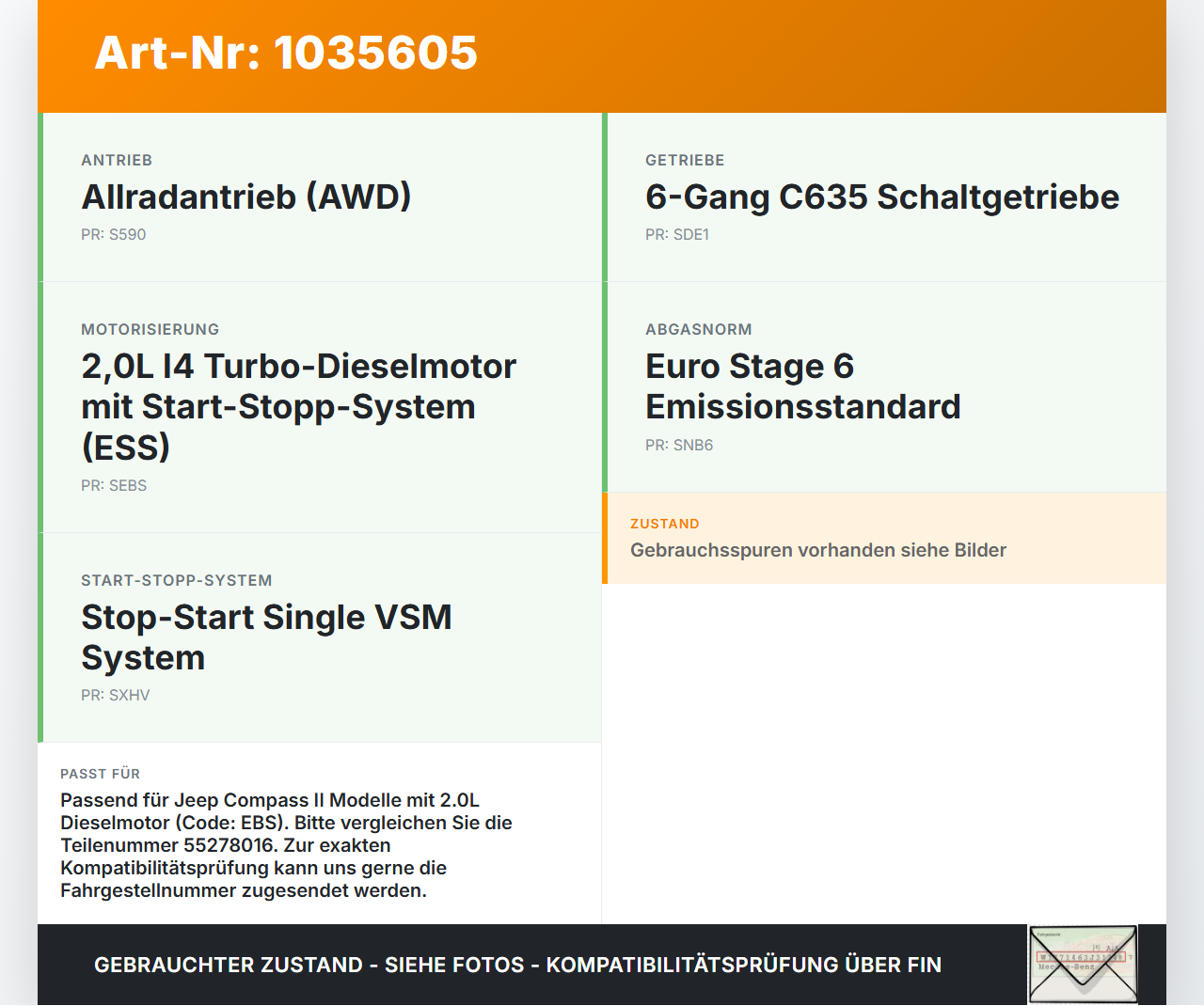 Jeep Compass II 17-21 2,0 103KW EBS Unterdruckpumpe Vakuumpumpe Jeep Compass II 17-21 12.03.2019 55278016... Vorschau 3
