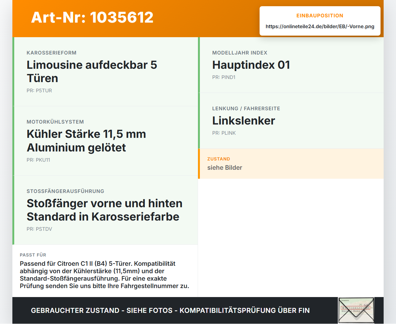 Citroen C1 II 14-18 Stoßstangenträger Stoßfängerträger Querträger Vorne Citroen C1 II 14-18 01.01.2018 gebraucht Vorschau 3