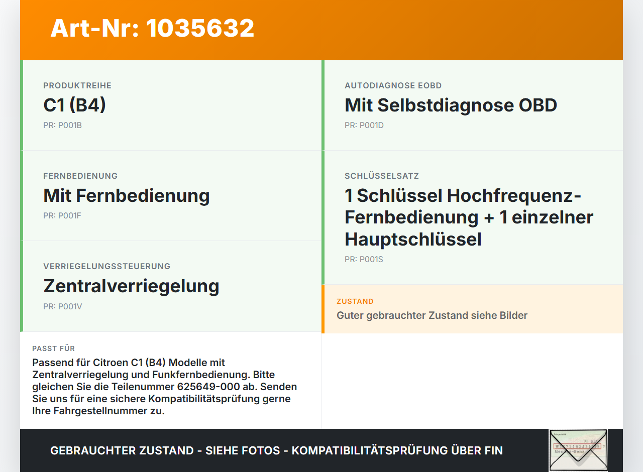 Citroen C1 II 14-18 Wegfahrsperre Steuergerät Immobilizer L5 Citroen C1 II 14-18 01.01.2018 625649-000 89780-0H030... Vorschau 3