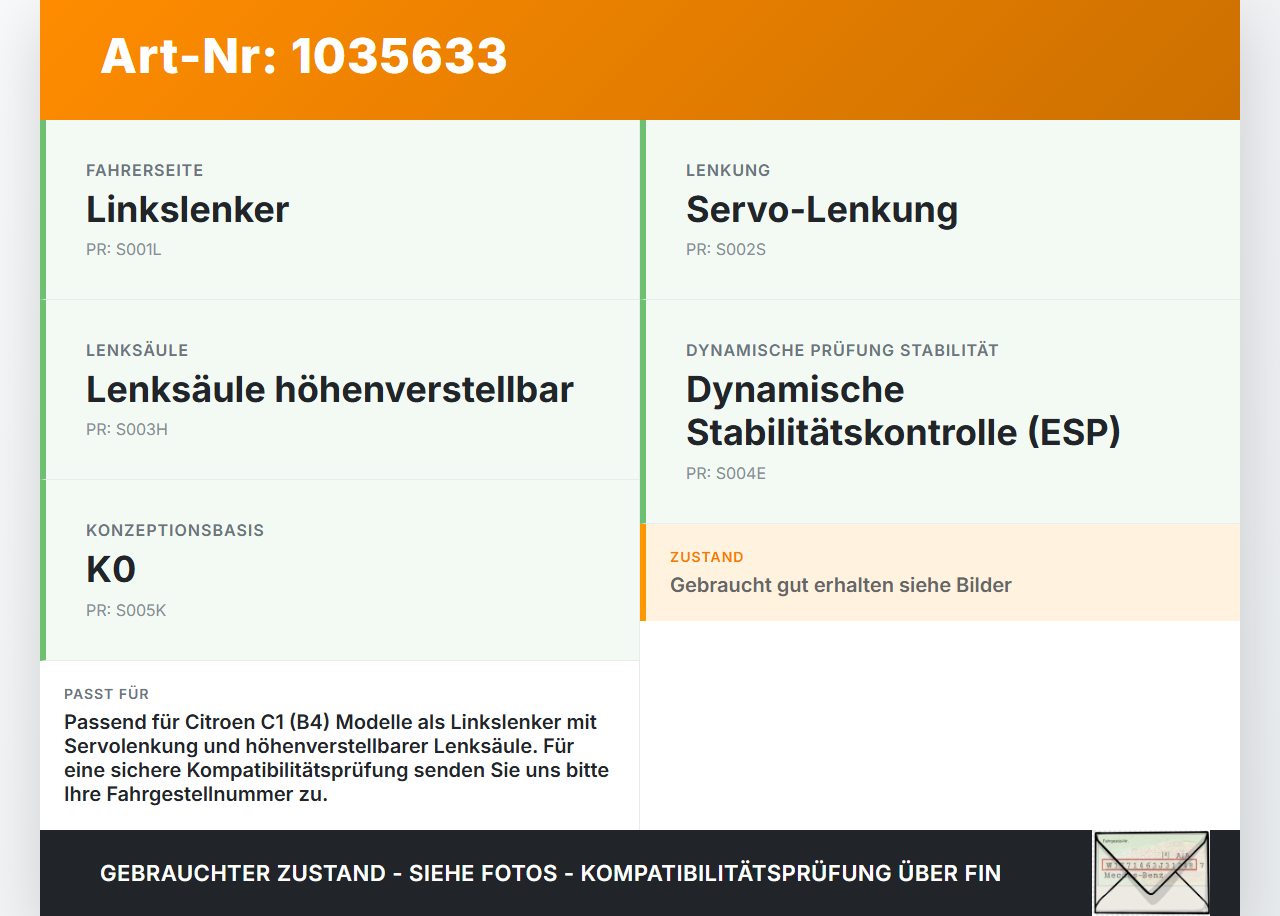 Citroen C1 II 14-18 Lenkungsteil Kreuzgelenk Citroen C1 II 14-18 01.01.2018 gebraucht Vorschau 3