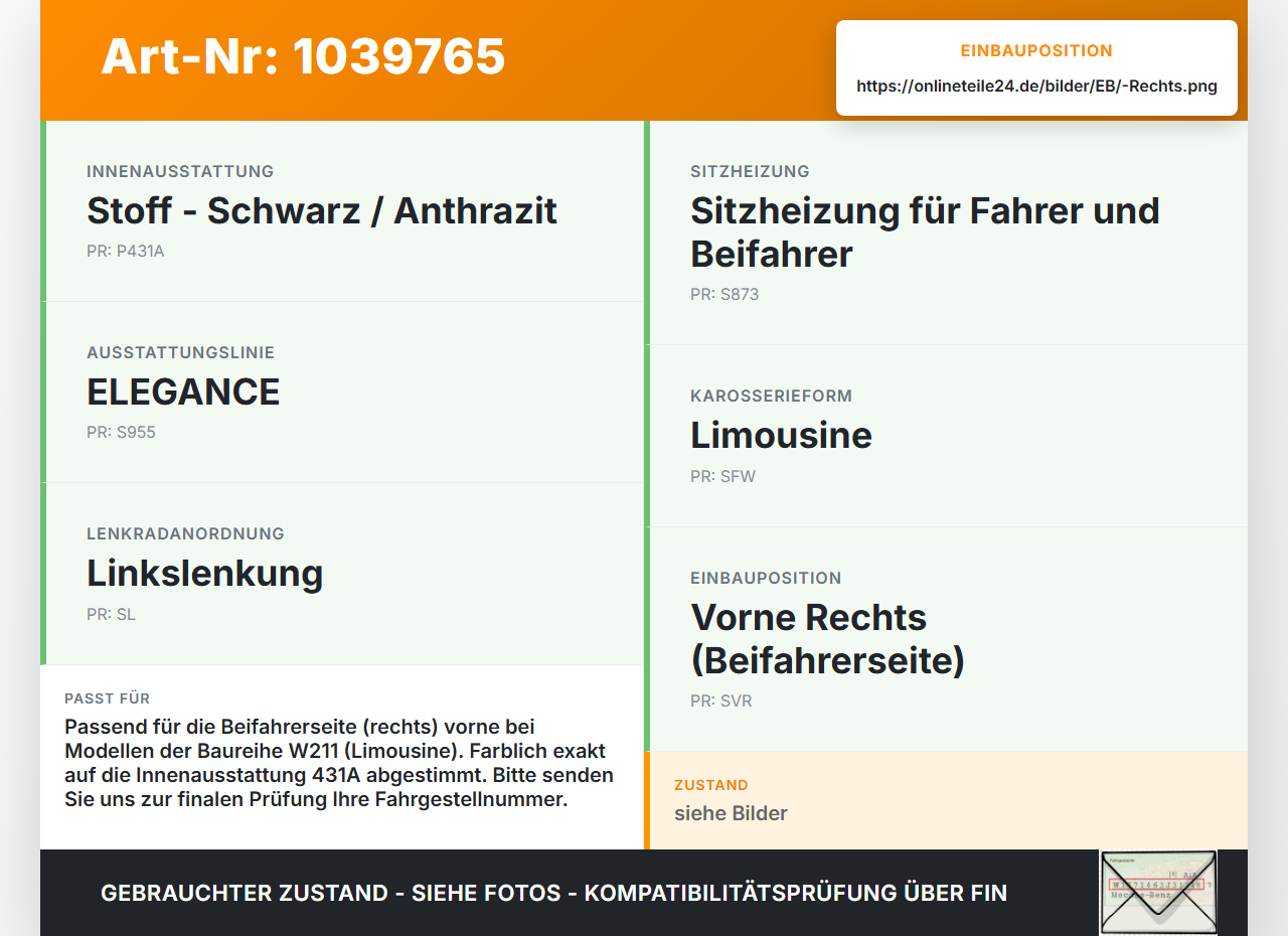 Mercedes W211 E200 02-06 Lautsprecherblende Lautsprecher Hochtöner Rechts Blende Mercedes W211 E200 02-06... Vorschau 3