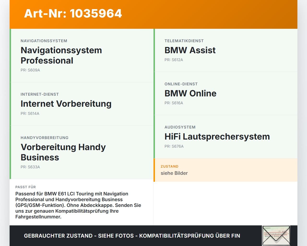 BMW 5er E61 LCI 07-10 Antenne Dachantenne Haiantenne ohne Kappe Abdeckung BMW 5er E61 LCI 07-10 30.06.2009... Vorschau 3