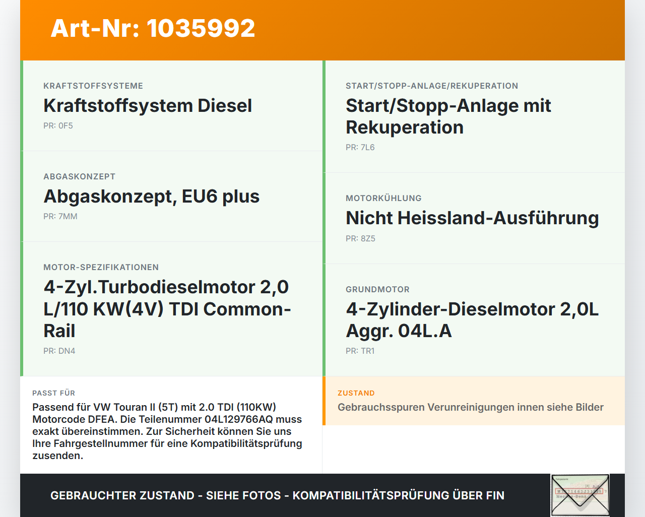 VW Touran II 5T 15-22 2,0 110KW DFEA Ansaugbrücke Ansaugkrümmer VW Touran II 5T 15-22 11.03.2016 04L129711AB... Vorschau 3